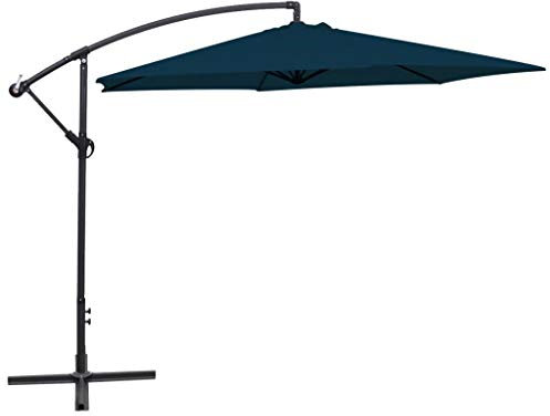 Homgoday Arredo Decor - Sombrilla en voladizo con poste de aluminio, 300 cm, color azul, azul marino