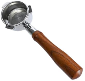 Fenteer 51mm Bodenloser Kaffee-Siebträger Praktischer bodenloser 51-mm-Siebträger für Café-Restaurant-Kaffeeliebhaber-Teile, brauner Griff