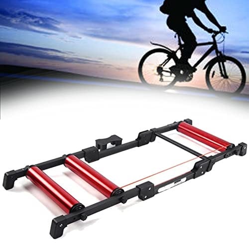 Indoor Heimtrainer Fitness-Roller, Faltbarer, Verstellbarer Fahrrad-Rollentrainer mit 145 x 51,5 cm Vorderrolle und einem Raddurchmesser von 24 bis 29 Zoll, Fahrradständer for drinnen und draußen