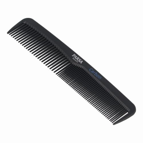 PARSA Beauty Carbon Frisierkamm Professional Styling Antistatik für alle Haartypen Carbon Kamm robust langlebig entwirrt Haare Bartpflege Kamm 2-in-1 Zahnung kompakt für unterwegs hitzebeständig