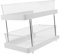 Mikinona Schiebe Regal Storage Shelves Storage Shelf Lagerregal stapelbare Arbeitsplattenregal mit 2 Ebenen Küchenregal Kosmetikhalter für die Arbeitsplatte Rostfreier Stahl