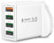 4-Port USB Fast Charger Plug - 33W Intelligent Quick Charge 3.0 Wall Charger - UK Fast Charging for iPhone 15 14 13 Pro Max X 8 7 6, Samsung S21 S20 S10 S9
