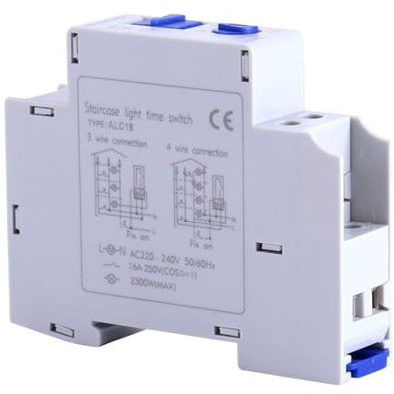 SiRyder Temporizzatore Luci Scale, AC 220-240V Interruttore Timer 220V Interruttore Automatico Del Temporizzatore Della Scala Per Le Scatole Della Luce Della Pubblicità Del Corridoio Della Scala