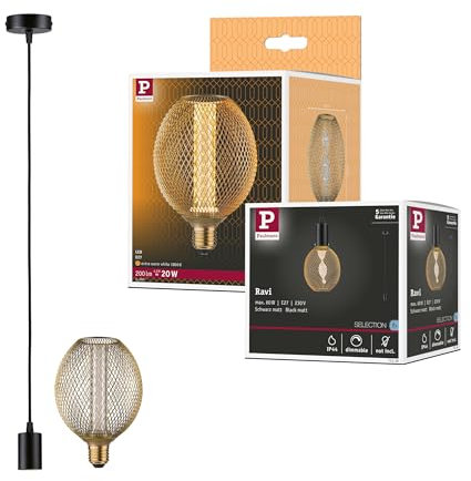 Paulmann 5274 Pendelleuchte Ravi IP44 E27 1800K 200lm 4,2W Schwarz matt