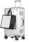 yuweijie Aluminium Reisekoffer Bordkoffer Hartschalen-Koffer Trolley Rollkoffer Handgepäck Teleskopgriff, TSA, 4 Rollen (Silber, M)