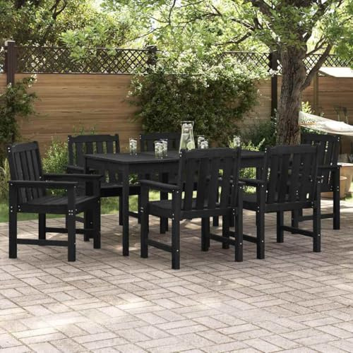 Frdhee Campingstuhl Stühle für Draußen,Garten-Essstuhl 6 pcs Schwarz 65,5 x 55,5 x 88 cm Plastik,Außenbestuhlung für Balkon und Terrasse