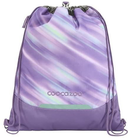 coocazoo Turnbeutel „Arctic Lights”, Flieder, mit Reißverschlussfach und Kordelzug, reflektierende Elemente, Schnalle zur Befestigung am Schulrucksack, 10 Liter, ab der 3. Klasse