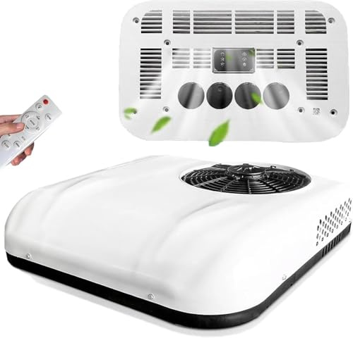 Genérico Aire Acondicionado para Caravana, Techo 12V 24V, Refrigerante Portátil 12V, Adecuado para Tractor y Vehículos