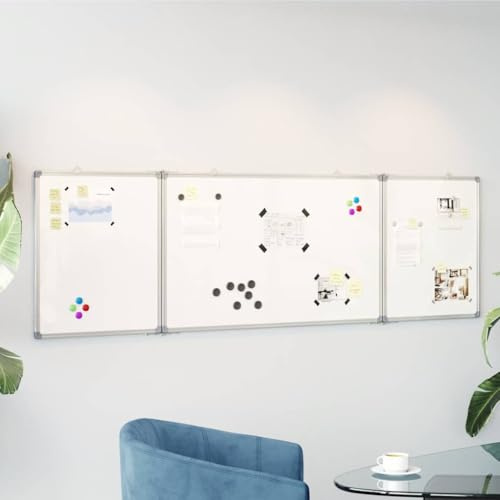 Kaloriko Magnetisches Whiteboard Klappbar 160x50x1,7 cm Aluminium Ausstellungstafel Stellwand Pinnwand Moderationstafel Präsentationstafel Infotafel Schautafel