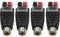 Maxhood Speaker Phono RCA Female to AV 2 Screw Terminal Female Video Audio Spring Press Type Balun for CCTV(4-Pack) (RCA Female)