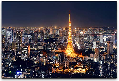 Tokyo Skyline Wandbild in verschiedenen Größen Wähle Deine Größe 80x120cm