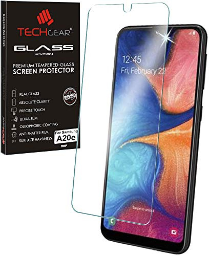 TECHGEAR GLASS Edition Compatible with Samsung Galaxy A20e, Tempered Glass Screen Protector Cover [2.5D Round Edge] [9H Hardness] [Crystal Clarity] [Scratch-Resistant] [No-Bubble]