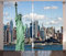 ABAKUHAUS New York Tende, Liberty NYC, Casa Arredamento Elemento Distintivo Due Pannelli Set, 280 x 260 cm, Blu Teal