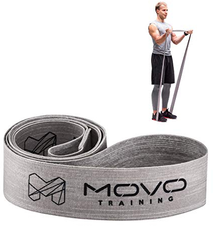 MOVO Fitness Power Band | 100 x 5 cm | Resistance Gymnastik Sport Training Bänder | Für stabile Muskulatur | Widerstandsband für Krafttraining | Waschmaschinenfest | Latexfrei | Optimum/Hard