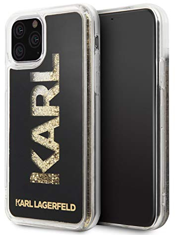 KARL LAGERFELD Schutzhülle für iPhone 11 Pro mit Glitzer-Logo, goldfarben