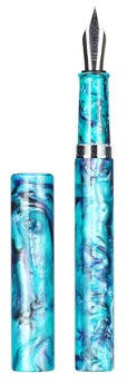 TuToy 14.5X1.5Cm Screw Cap F-Shape Iridium Nib Liy Fountain Pen With Box Student Office Ink Pens - A