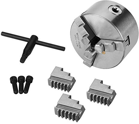 Mandrino per tornio, mandrino per autocentrante in metallo autocentrante da 4 pollici a 3 griffe k11 100 con ganasce extra Accessori per tornio, chiave inglese