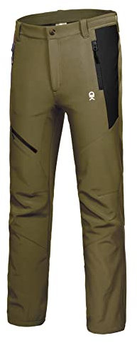 Little Donkey Andy Herren Winter Wanderhose Skihose Trekkinghose Snowboardhose, Softshell-Hose, Fleecegefüttert und wasserabweisend Olivgrün XL