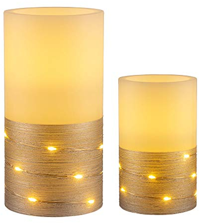 Pauleen 48120 Fairy Lights Candle Wachskerze mit Batterie mit Timerfunktion 6H Timer LED Kerze 2er Set