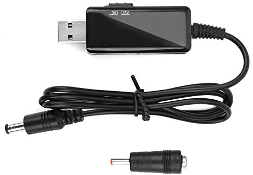 Câble d'amplification USB vers CC, cordon de routeur de batterie externe 5V à 9V / 12V Affichage numérique élévateur réglable, sortie 9V / 2A 12V / 1,5A, pour modem optique, routeur sans fil (0,8 m /