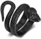 Flongo Herren-Ring Daumenring Herrenring Männer-Ring Groß Breit Schlange Cocktail Band Ring Bandring Schwarz Siegelring Gotik Motorradfahrer Biker Accessoires Größe 52