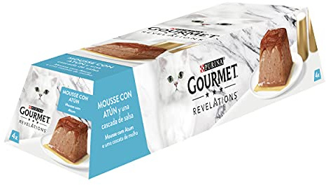 Gourmet Revelations Mousse mit Sauce, Nassfutter für Katzen mit Thunfisch, 4 Pyramiden à 57 g