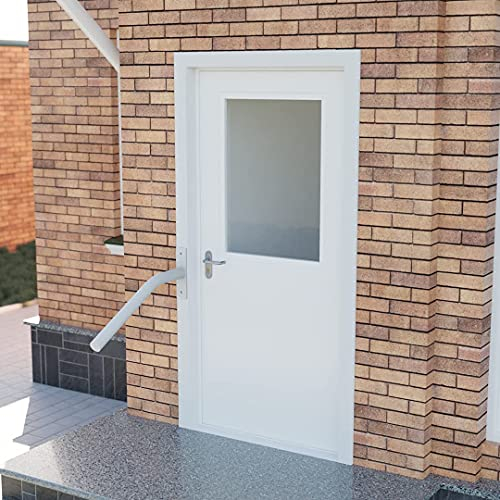 Metall-Handlauf Handlaufbügel Haltebügel Treppenbügel Haltegriff Stützgriff - für Treppen Treppenhaus Treppengeländer Eingang Pool Haus Garten Toilette (Weiß)
