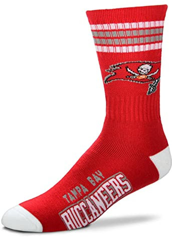 Fanatics For Bare Feet NFL Stripe Team Sock Socks (43-48, Tampa Bay Buccaneers)