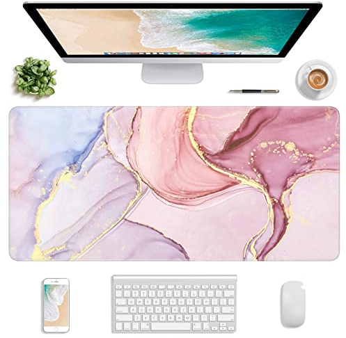 Atufsuat Erweitertes Gaming-Mauspad, XXL großes Mauspad 77 x 36 cm, Computer-Tastatur-Mauspad, wasserdichte Schreibtischunterlage mit Genähten Kanten und Rutschfester Unterseite für Frauen im Büro