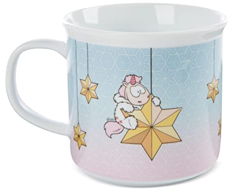 NICI Tasse Einhorn Theodor im Schneeanzug Porzellan 400ml in Geschenkverpackung
