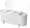 DIYARTS Makeup Pads Container, Cotton Swab Holder, Cotton Ball Canister, Cotton Pad Holder Dispenser, Cotton Pad Storage, 3 Compartments ABS with Lid for Bedroom Bathroom Dressing Table