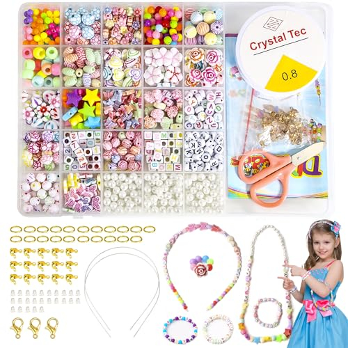 Elekin Set di Perline Fai Da Te per Bambini - Kit Creazione Braccialetti, Collane e Gioielli Colorati