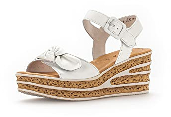 Gabor Damen Keilsandalen, Frauen Sandalen,Best Fitting,Sommerschuhe,Freizeitschuhe,offene Schuhe,Strandschuhe,Keilabsatz,Weiss,40 EU / 6.5 UK