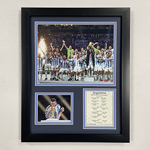 Legends Never Die, Inc. Argentinien | Lionel Messi | FIFA World Cup Champions 2022 | 30,5 x 38,1 cm gerahmte Fotocollage (Celebration)