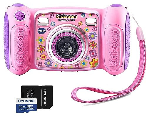 VTech KidiZoom Appareil photo à selfie Rose/violet et micro SD 32 Go
