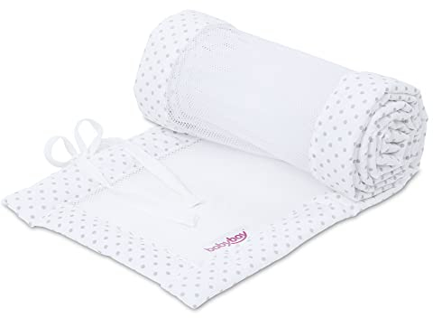 babybay Nestchen Mesh-Piqué für Modell Boxspring XXL, weiß Punkte perlgrau