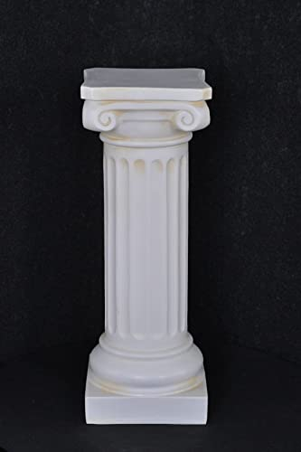 Cinar Säule Mäander Style Beistelltisch Marmoriert Dekosäule 63cm Griechische Antik Retro Rokoko Säule Barock Blumenständer Podest Handbemalt