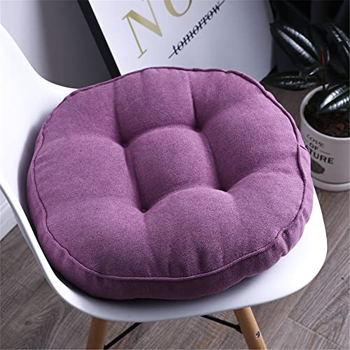 Lukery Stuhlkissen rutschfeste Dicke 10cm, Waschbare Weiche Sitzkissen Komfort Stuhlauflage als Stuhl Kissen für Outdoor Indoor Gartenstuhl, Küche Esszimmerstuhl (Runde 50cm,Violett)