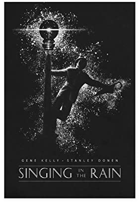 KOURT Poster Singing in the Rain, klassisches Filmposter, Leinwand, Schlafzimmer, Dekoration, Sport, Landschaft, Büro, Raumdekoration, Geschenkrahmen: 30 x 45 cm