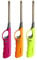 OBD 3 x Refillable BBQ Lighter Safety Gas Adjustable Flame Windproof Candle Lighter Ideal for Kitchen Barbecue Cooking Camping Fireworks (Assorted Color)