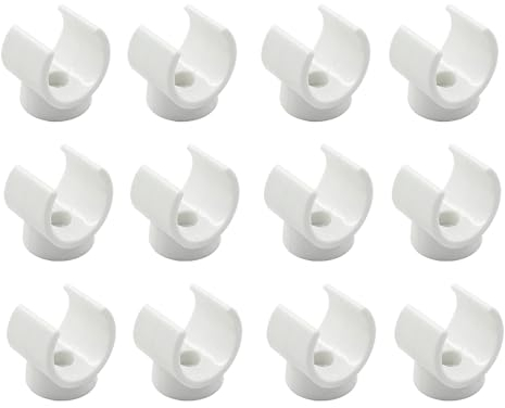Litoexpe 1 Inch PEX Pipe Clamps, 12pcs White ABS Plastic U-Clamp Pipe Support Hangers