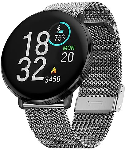 Hiseus Armband Kompatibel mit Polar Ignite/Ignite 2 / Ignite 3, Edelstahl Mesh Raster Metall Uhrenarmband Ersatarmband Kompatibel mit Pacer/Unite (Silber)