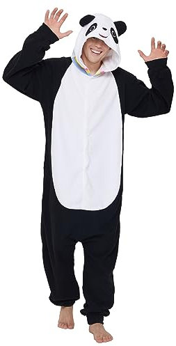 Dodheah Unisex Panda Pigiama Adulto Onesie Halloween Animale Cosplay Costume Tuta di Natale Carino Pigiama XL