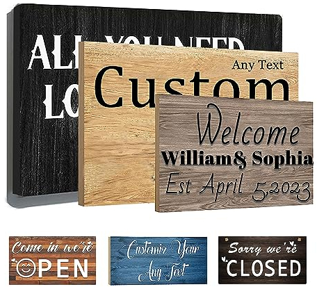 Panneaux en bois personnalisés pour cadeau, décoration murale rustique vintage (35,6 x 27,9 cm)