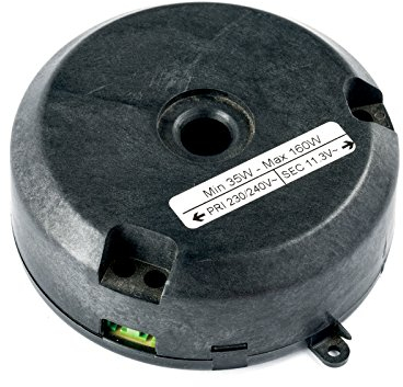 Elektronischer Trafo, Transformator, Halogen, TCI XT 160, für Halogenlampen, 35-160 Watt, 12 Volt, rund, schwarz, dimmbar