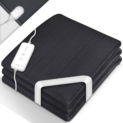sinnlein® Wärmeunterbett aus Vlies 190 x 80 cm geprüft | elektrische Heizdecke mit Abschaltautomatik | Wärmedecke mit Timer | waschbar bis 40°C | Digitalanzeige