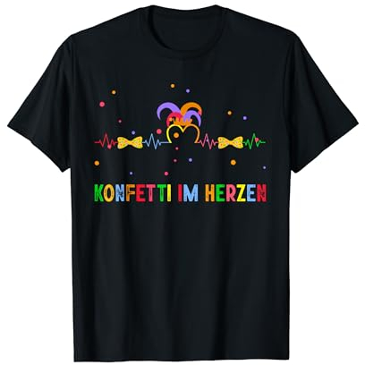 Konfetti Im Herzen Fasching Karneval Kostüm Männer Frauen T-Shirt