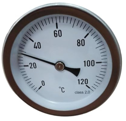 Amagogo Warmwasserrohr-Thermometer, Zifferblatt-Thermometer, multifunktionales Metall-Thermometer für Outdoor-Öfen, Innen-Hydrauliksysteme