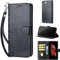 KENHONER iPhone 6 Plus/6s Plus Case - Shockproof Protective Case with Card Slots, Kickstand, Magnetic Closure - Black