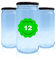 Pack 12 Botes,frascos,tarros,envases de cristal con tapa/cerradura,ideal para almacenaje de comida,conserva,frutas y verduras.Diferentes tamaños y colores. (Negro, 720ml)